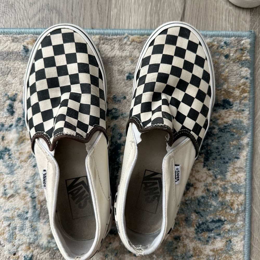 Classic Slip-On Checkerboard Shoes size 7.5 in good condition